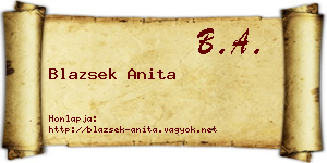 Blazsek Anita névjegykártya