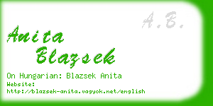 anita blazsek business card